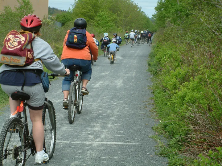 Cyclist on the BLT Trail